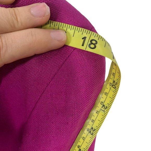 Vintage 90s Anne Klein Fuchsia Double Button Linen Blazer Small - Picture 4 of 8